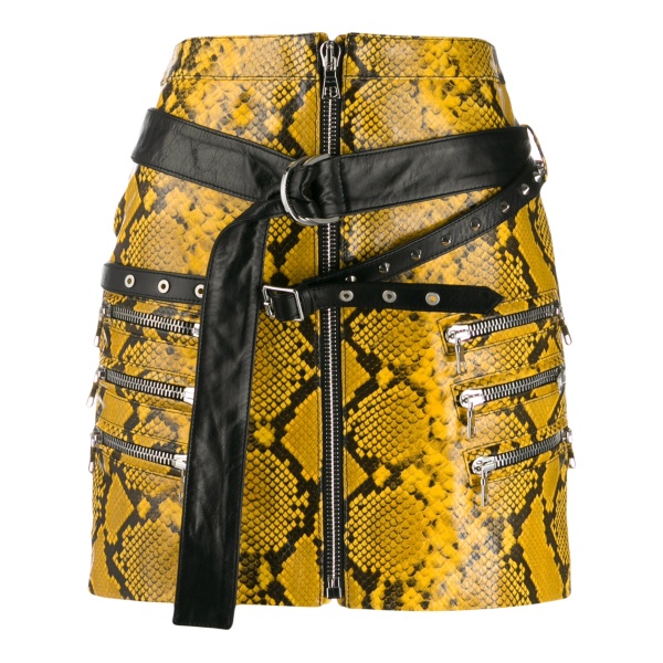 snake-effect mini skirt