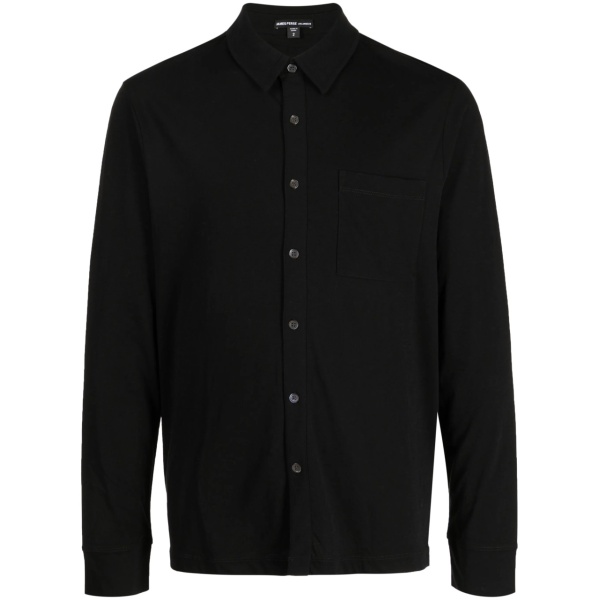 spread-collar jersey shirt