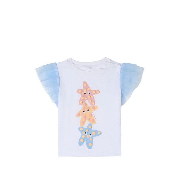 starfish-print ruffled T-shirt