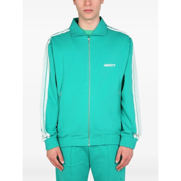stripe-detail zip-up sweatshirt