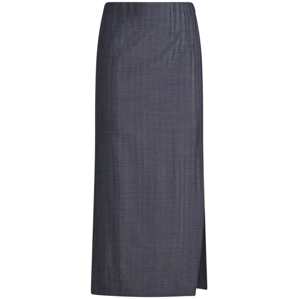 stripe-jacquard wool pencil skirt