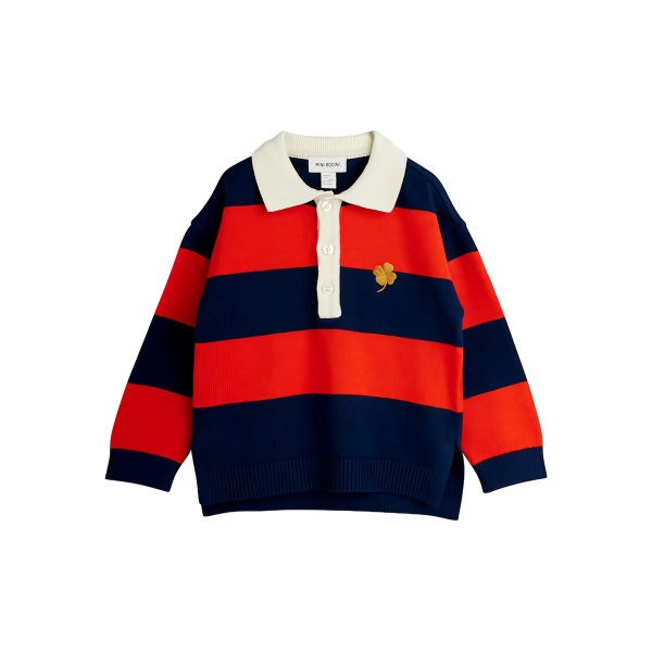 striped clover polo shirt