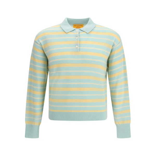 striped ribbed polo shirt