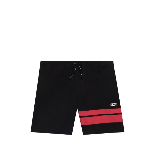 striped swim shorts