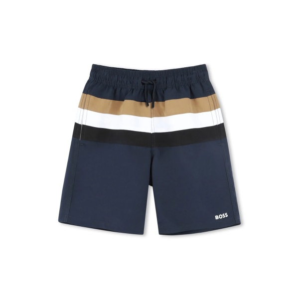striped swim shorts