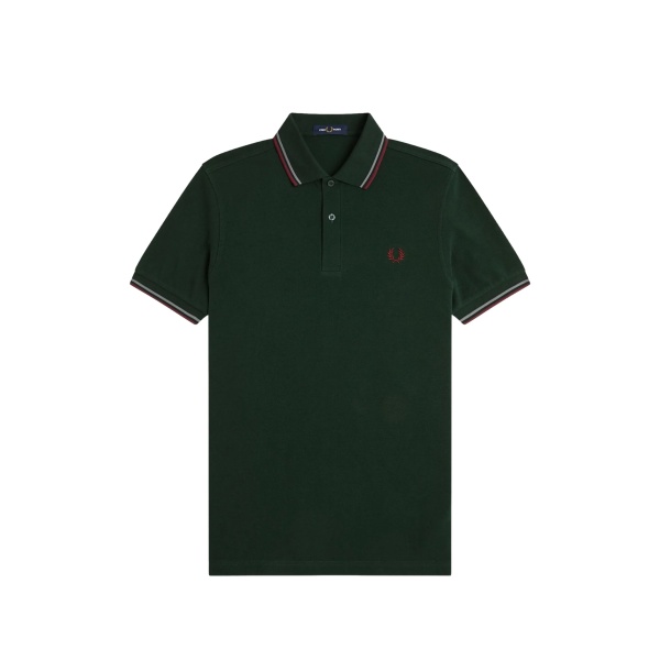 striped-trim polo shirt