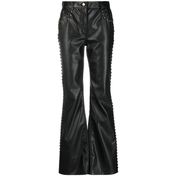 stud-detail mid-rise trousers
