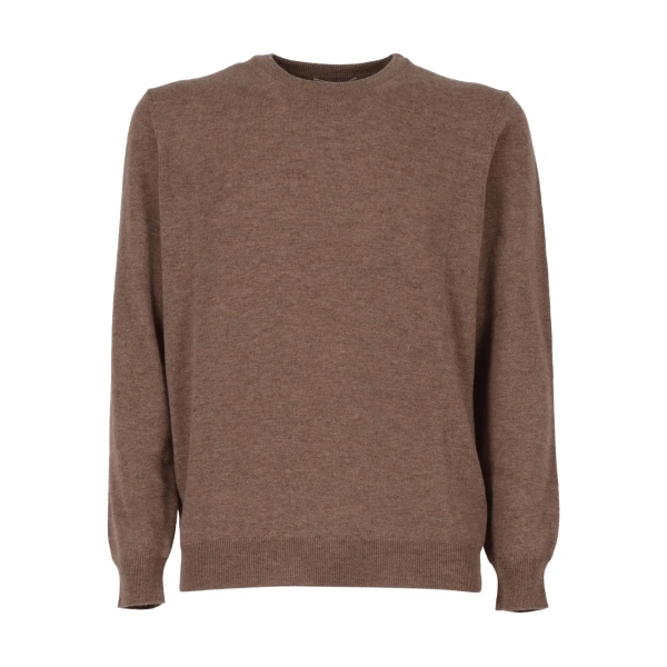suede-patch crew-neck sweater