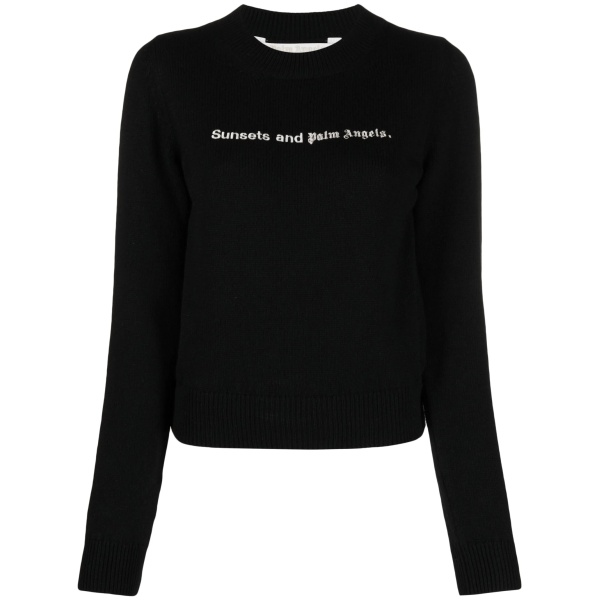Sunsets-embroidered merino-blend jumper
