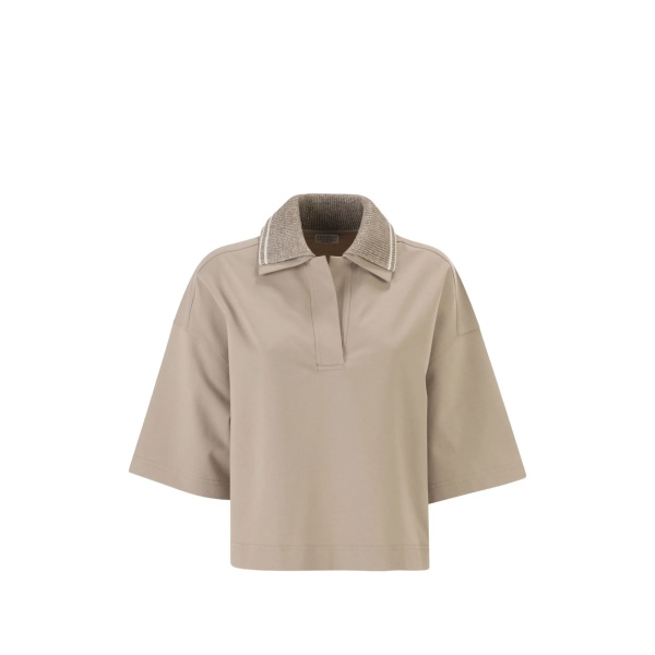 Techno Couture fleece polo top
