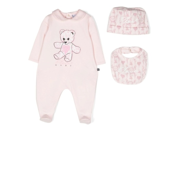 Teddy-motif babygrow set