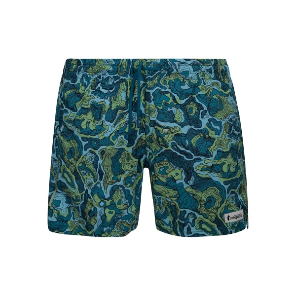topographic-pattern drawstring shorts