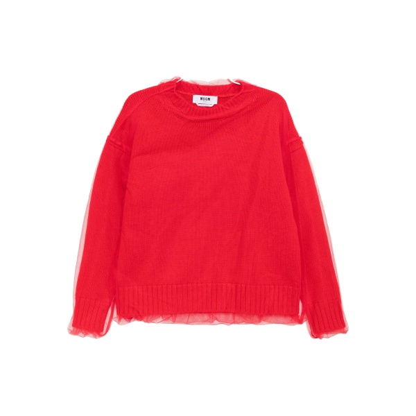 tulle-overlay jumper