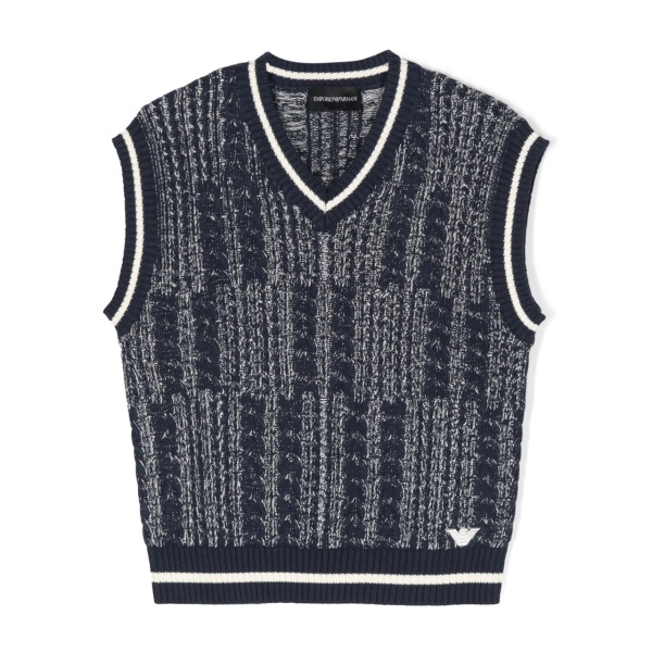 V-neck cable-knit minidress