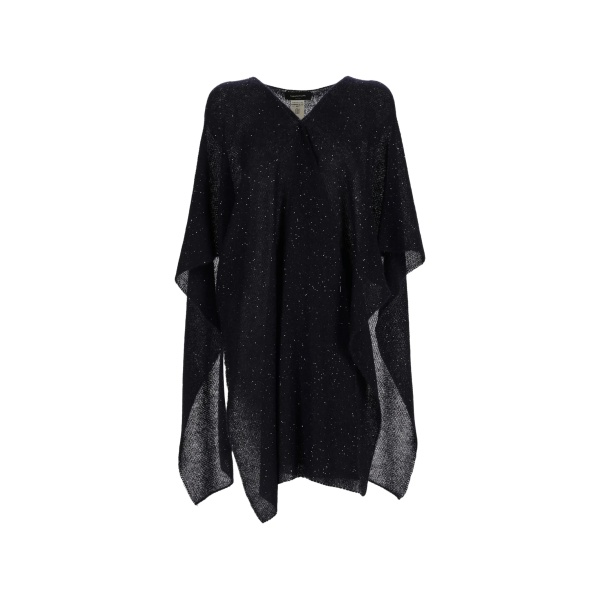 V-neck embellished cape