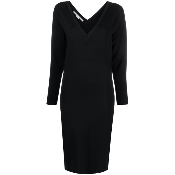 V-neck knitted midi dress
