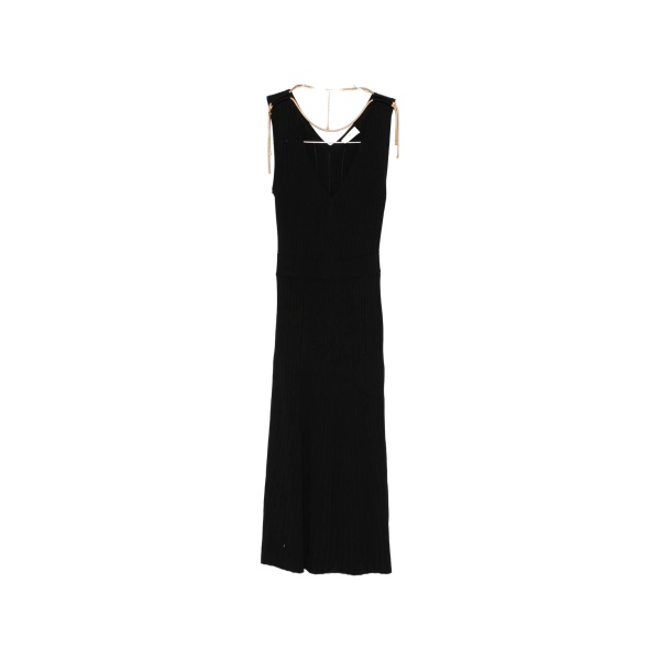 V-neck ribbed midi dress