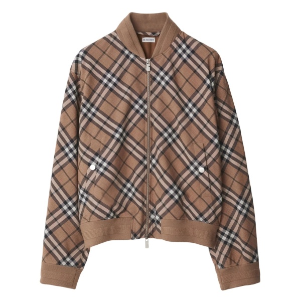 Vintage Check zip-up bomber jacket