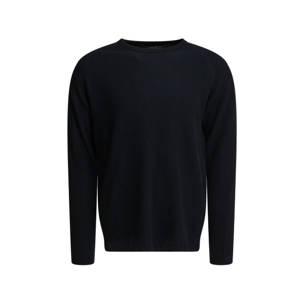 waffle-texture long-sleeve T-shirt