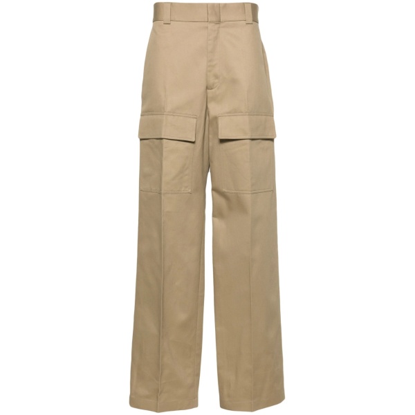 wide-leg cotton cargo trousers