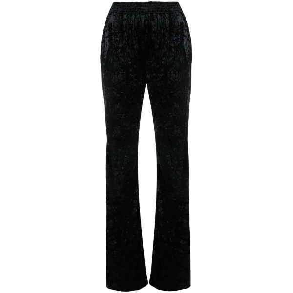 wide-leg velvet trousers