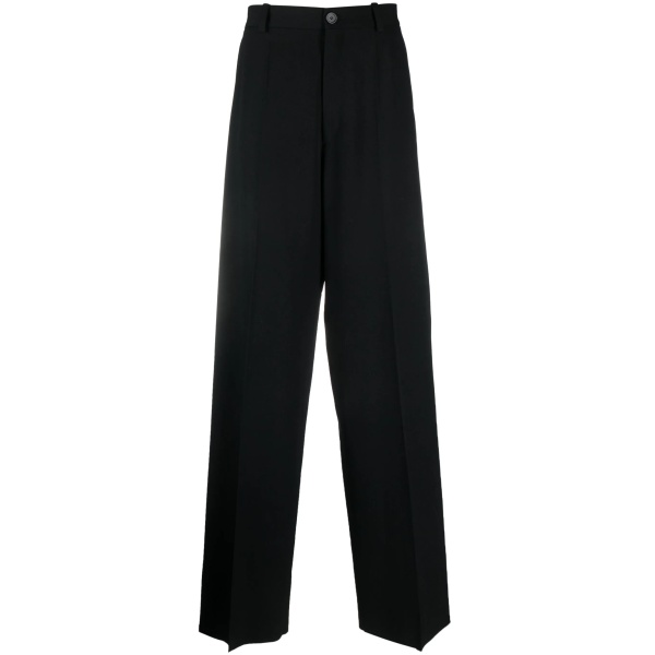 wide-leg wool trousers