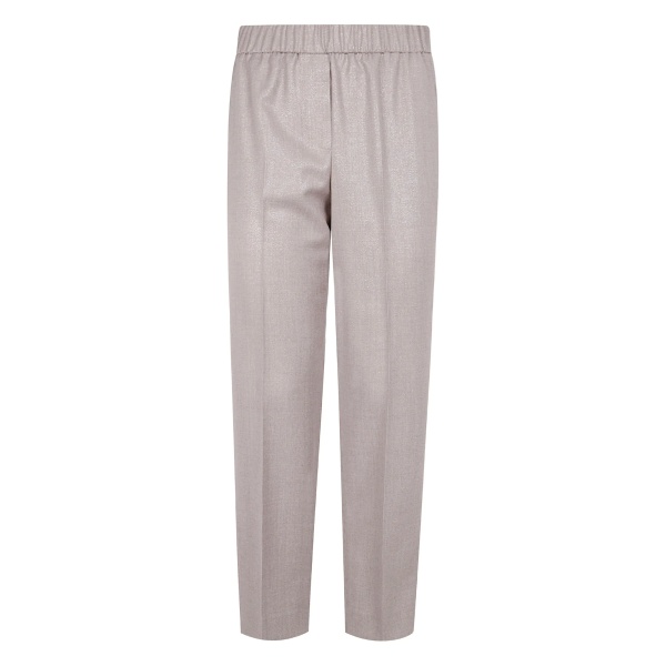 wool elasticated straight trousers