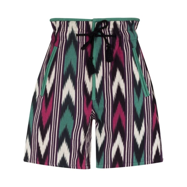 zigzag-print high-waisted shorts