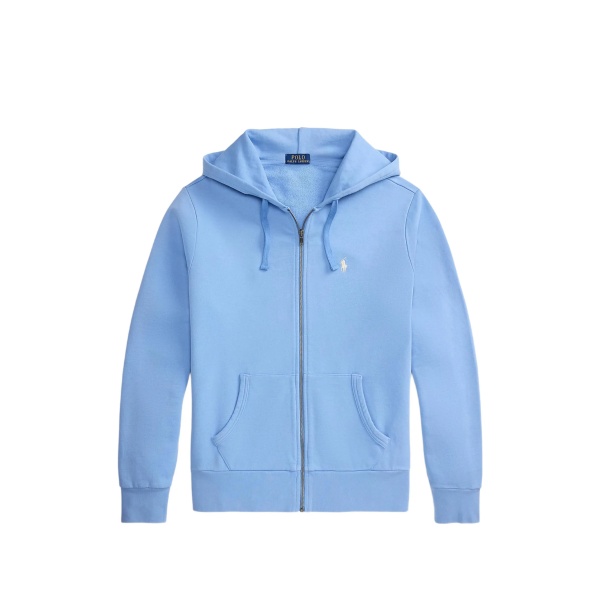 zip-up drawstring hoodie