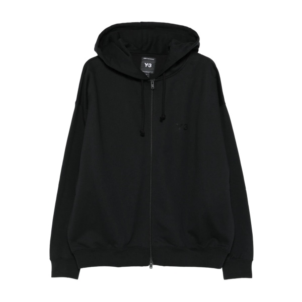 zip-up logo-detail hoodie