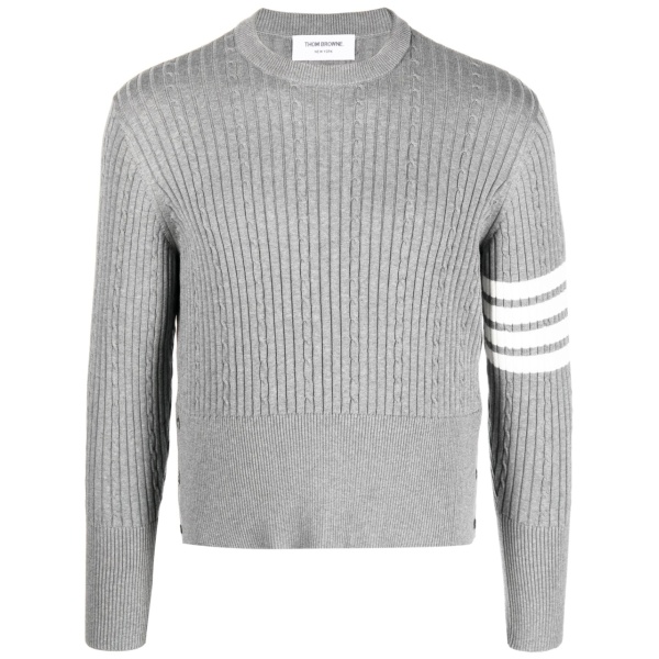 4-Bar cable-knit ribbed jumper