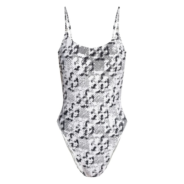 animal-print swimsuit