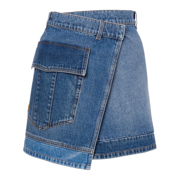 asymmetric denim skirt