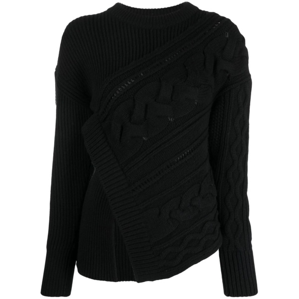asymmetric knitted wool jumper