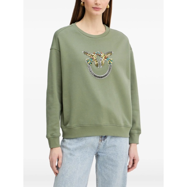 beaded-logo sweatshirt