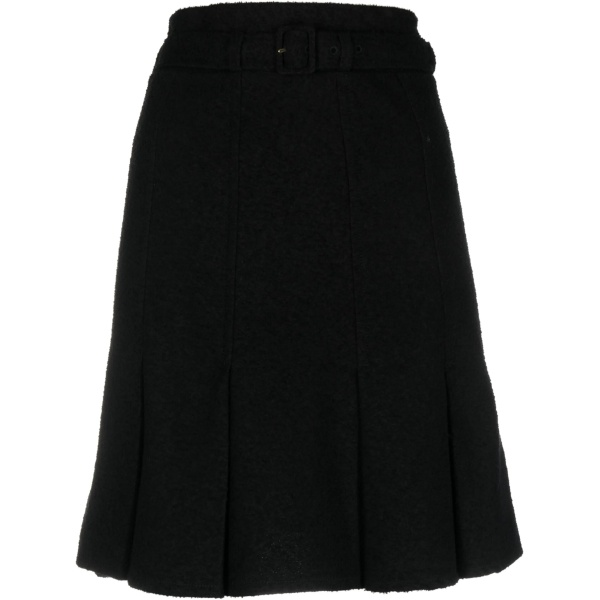 belted A-line skirt