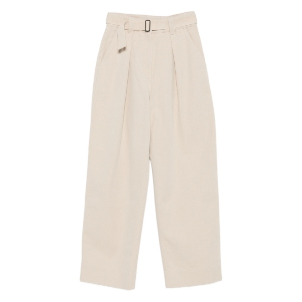 belted pleat-detail trousers
