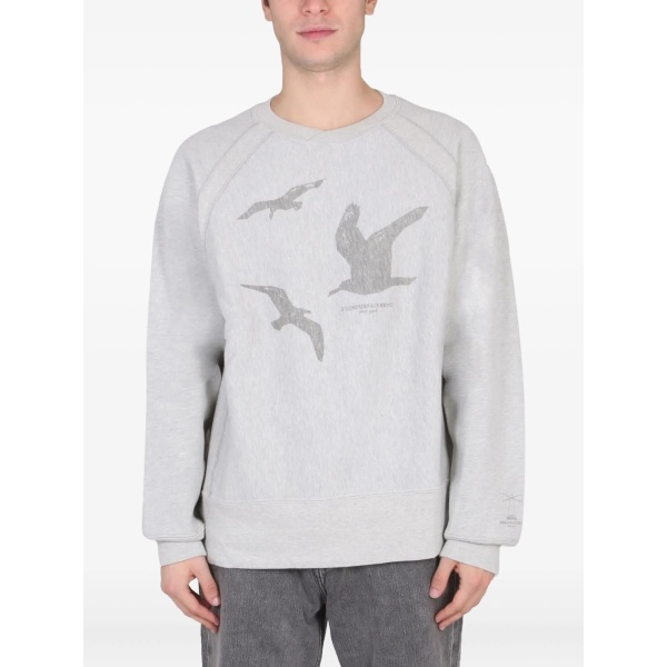 bird-print crew-neck sweatshirt