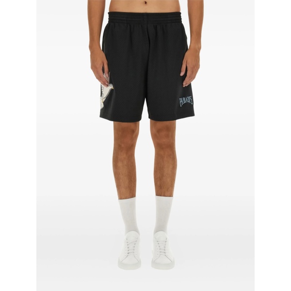 bird-print shorts