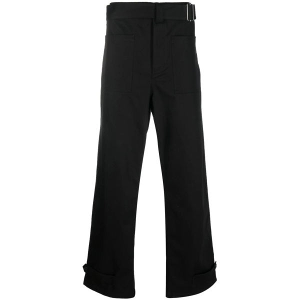 buckled four-pocket straight trousers