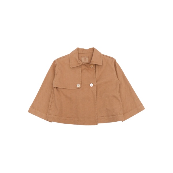 button-fastening trench coat