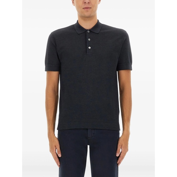 buttoned short-sleeve T-shirt