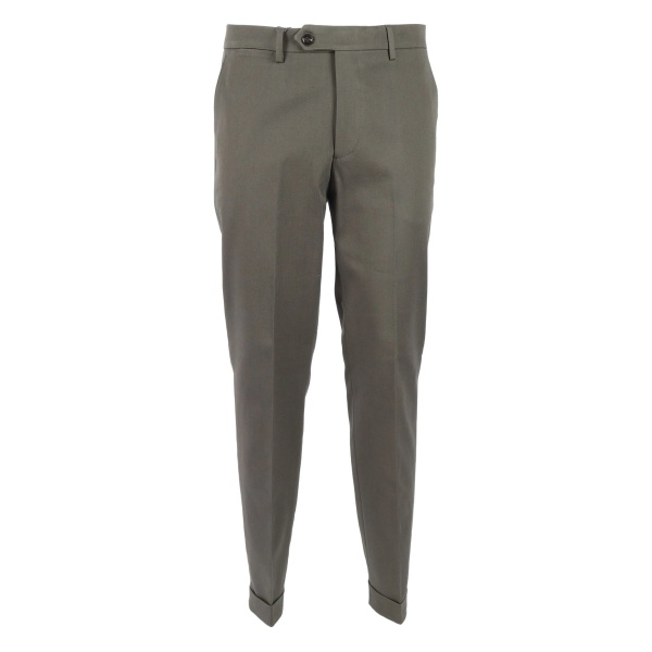 buttoned straight-leg trousers