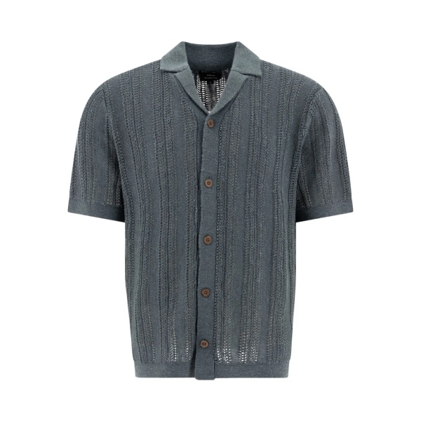 Cabana ribbed open-knit shirt