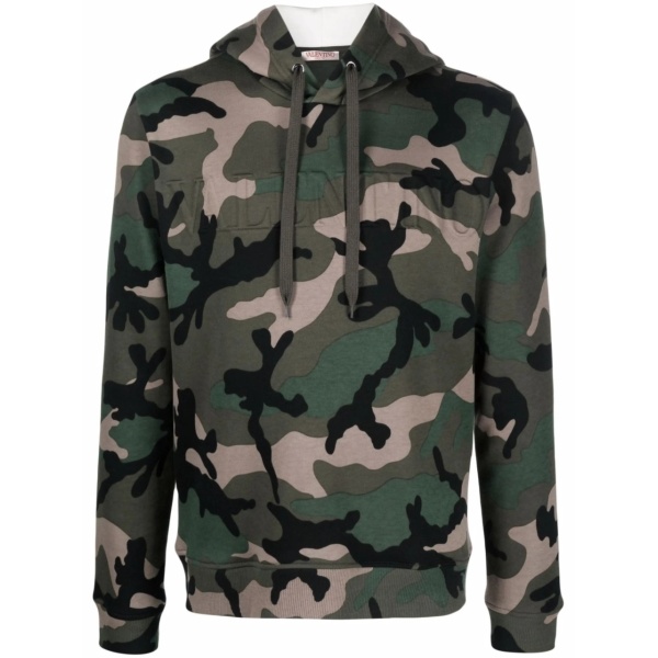 camouflage-print logo hoodie