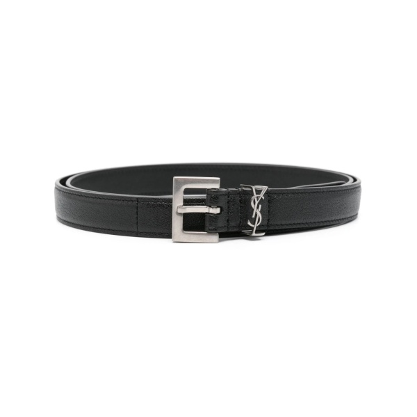 Cassandre-plaque leather belt