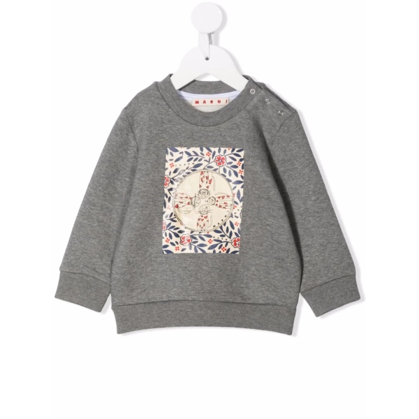 cat-print cotton sweatshirt