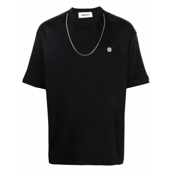 chain-link collar T-shirt