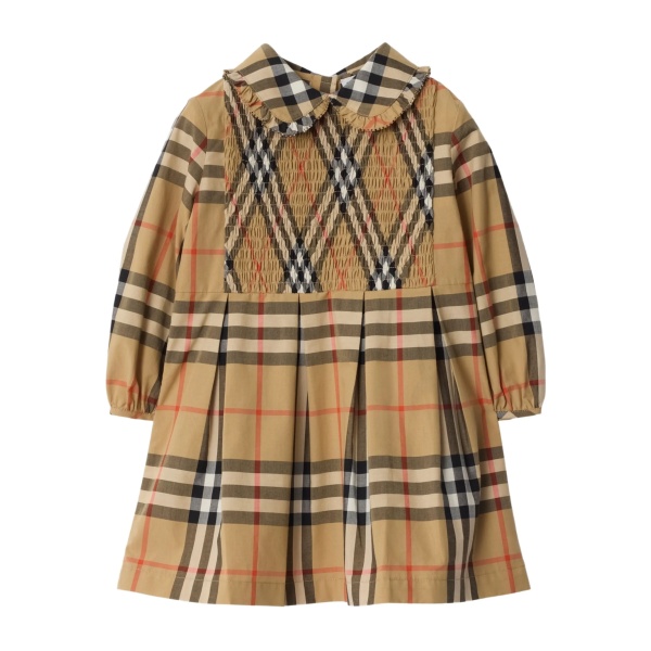 check smocked casual dress