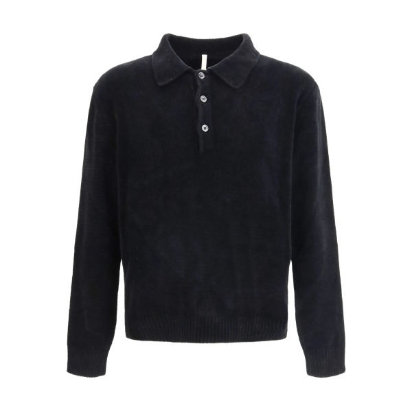 chenille button polo shirt